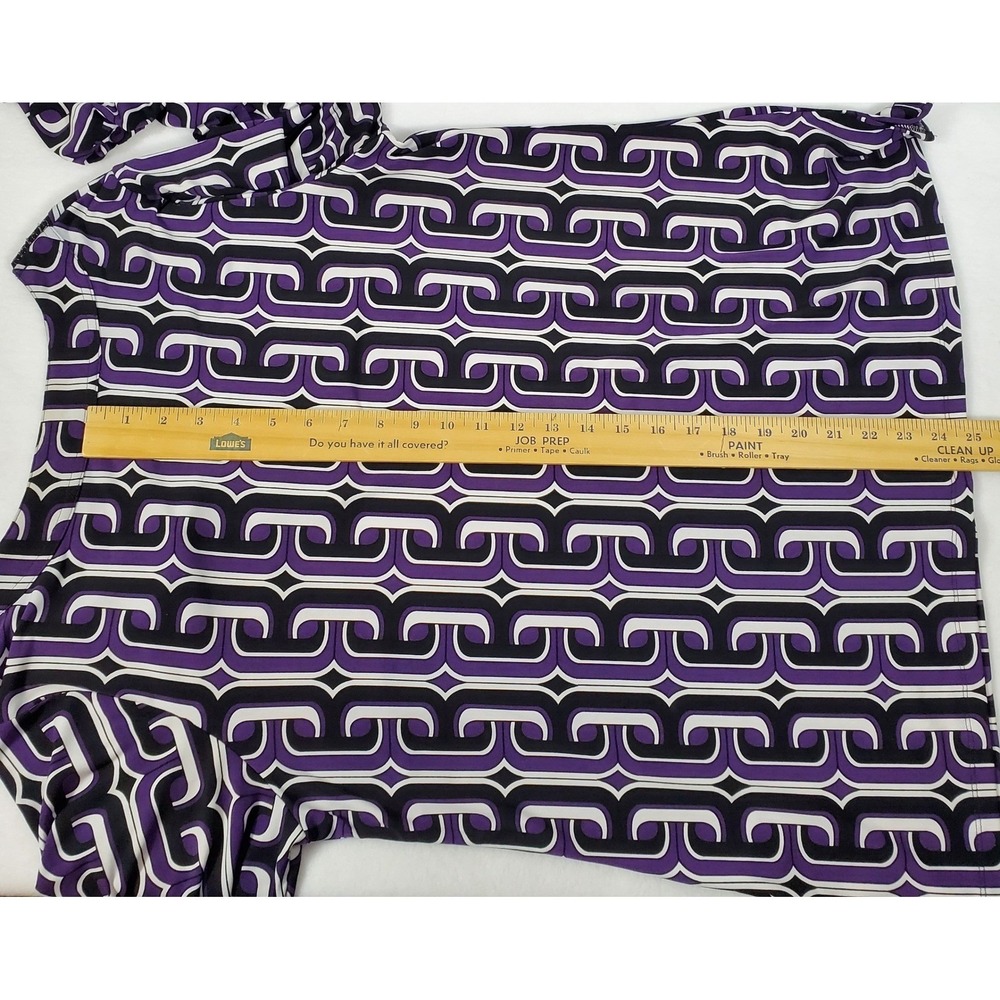 Soft by‎ Avenue Geometric Print Beaded Neckline Long Sleeve Tunic Women 14/16 - Picture 9 of 9
